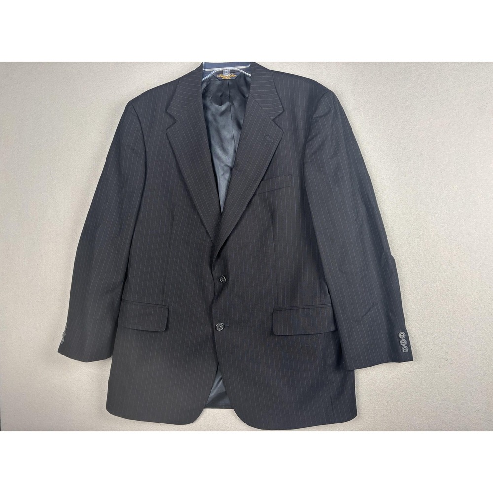 Brooks Brothers Suit Jacket Mens 41 Reg Gray Pinstripe Wool 2 Button USA